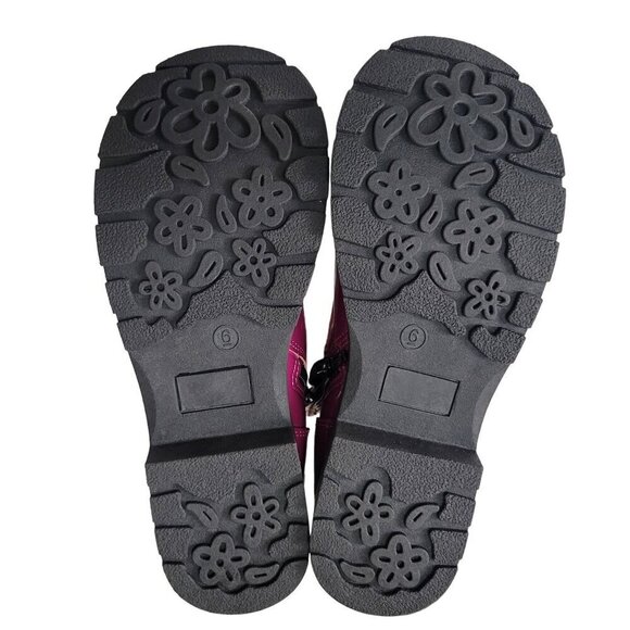 Olive & Edie Pink Combat Boots Y2k 90s Big Girls Sz 6 Chunky Grunge Girly Shiney - Picture 10 of 10